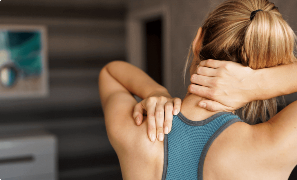 A girl with stiff muscles