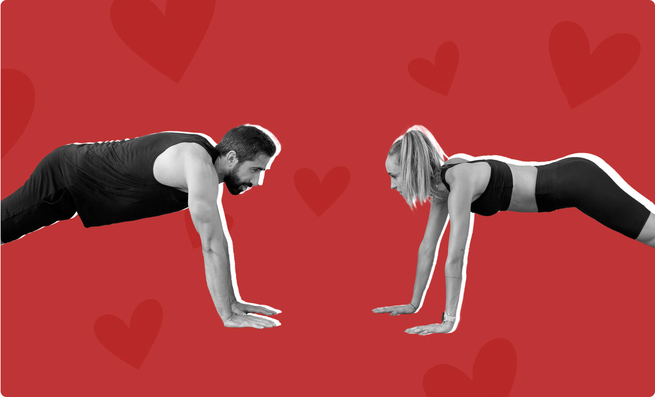  A couple facing each other in a Partner Plank Challenge at Vision Sports Club.
Reply

