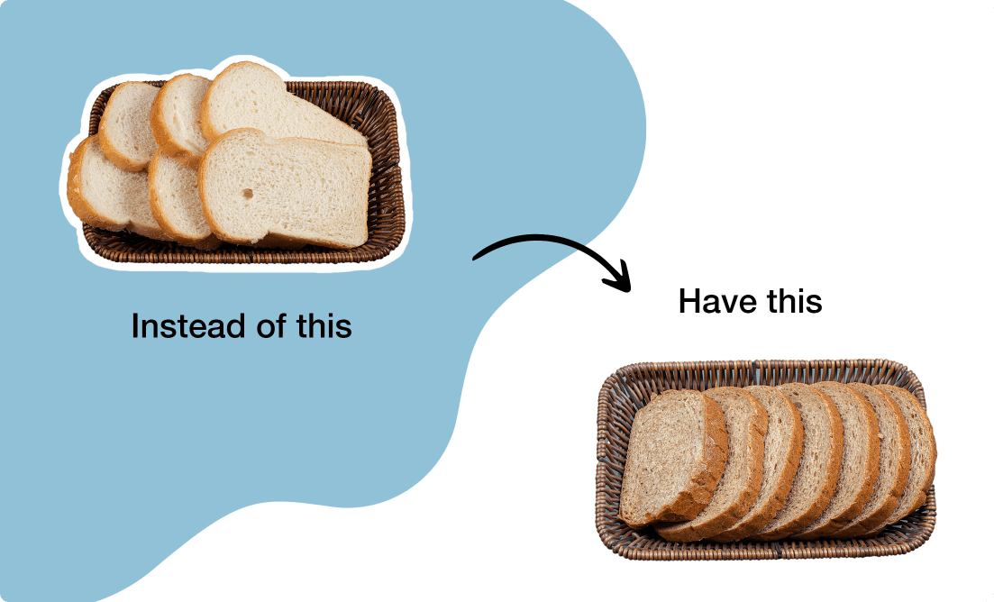 A side by side comparison between white bread over whole wheat bread