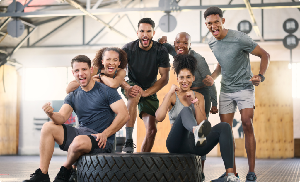 A group of High school athletes training at vision sports club