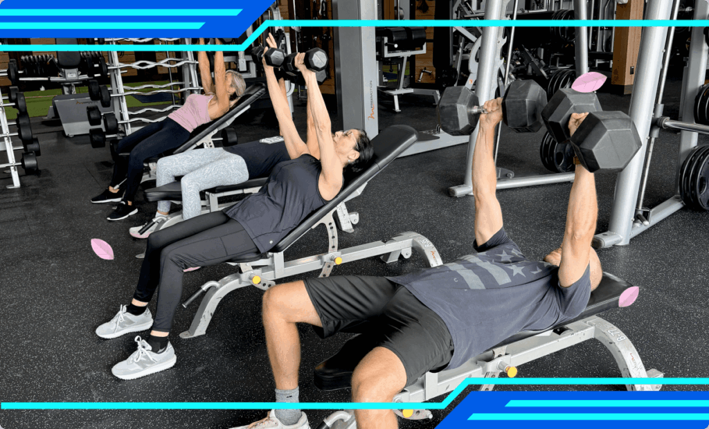 High-energy cardio session with treadmills and rowers, boosting stamina and post-workout burn at Vision Elite Training.